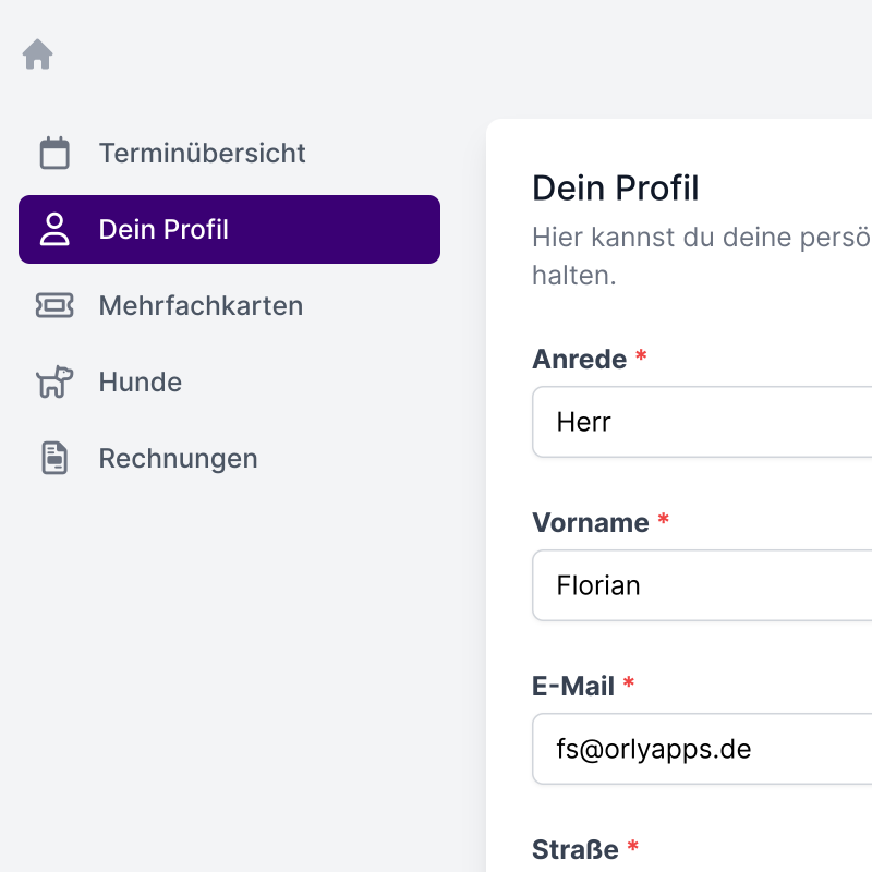 Im persönlichen Bereich können Deine Kunden jetzt ihr Profil selbständig aktualisieren
