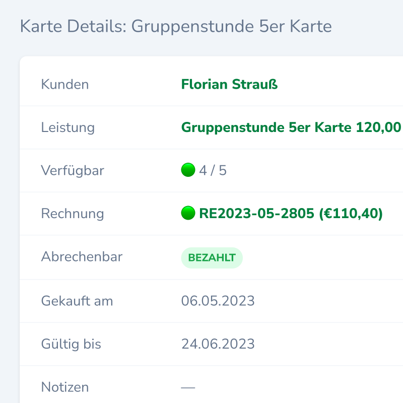 Update Mehrfachkarten und Terminübersicht für deine Kunden