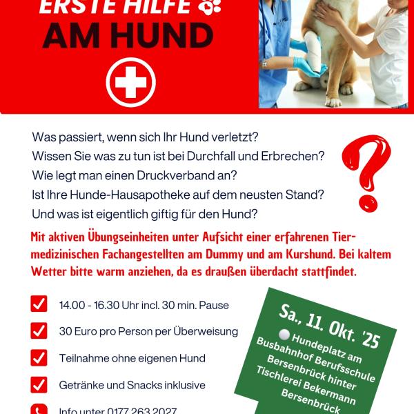 Vortrag Erste Hilfe am Hund