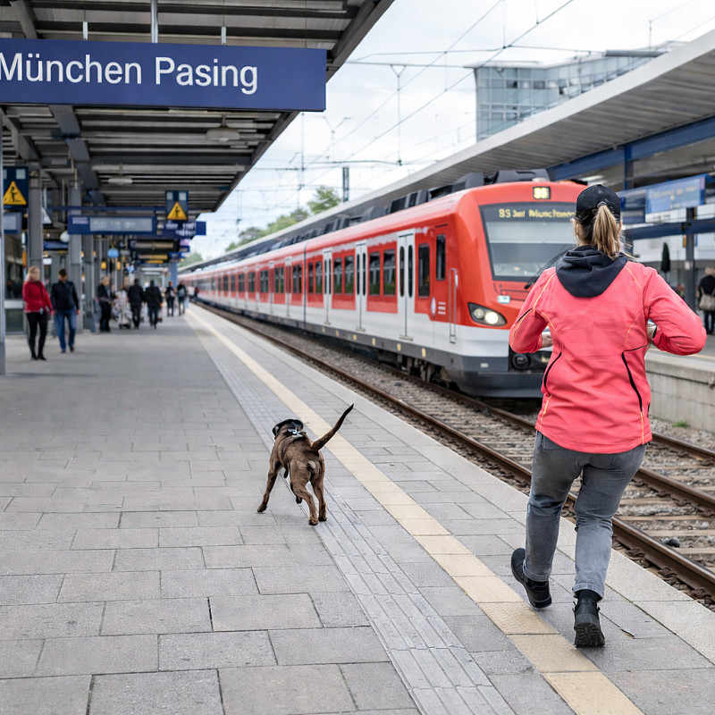 Spezialtraining: Mantrailing am Bahnhof Pasing